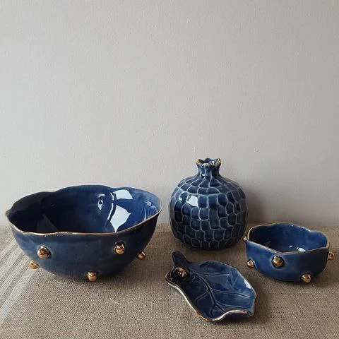 ظروف دکوری سفالی رنگی و طرح دار