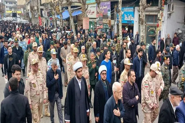 پیکر مطهر شهید امنیت «امیرحسام جوینده» در صومعه‌سرا تشییع شد