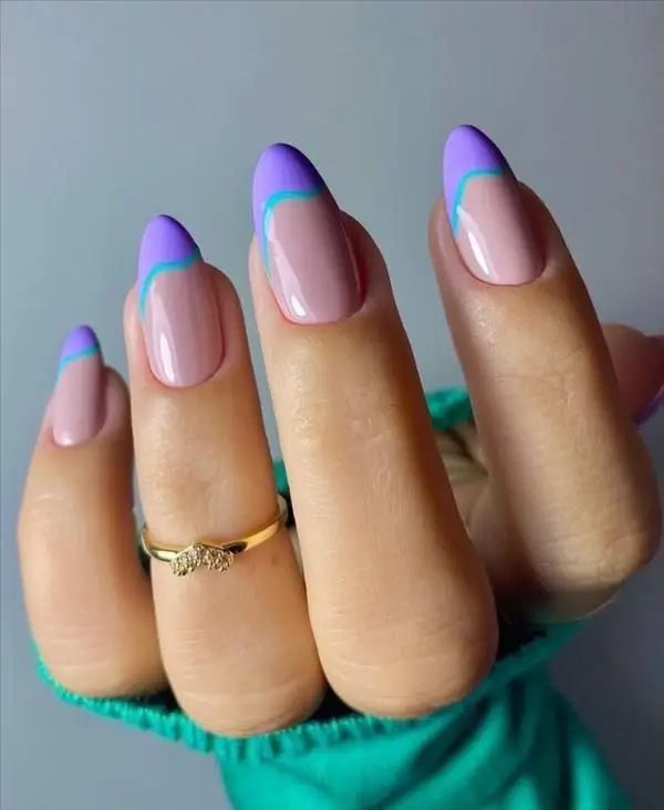 ناخ فرنچ رنگی