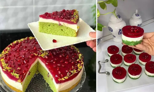 طرز تهیه کیک پودینگ سه رنگ مخصوص شب یلدا؛ ترکیبی شگفت‌انگیز که نباید از دست بدهید!