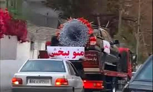 عذرخواهی لاکچری یک مرد از نامزدش در خیابان‌های تهران/ ویدئو