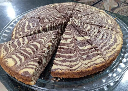 فیلم طرز تهیه کیک زبرا  / کیک دو رنگ نرم و پف‌دار
