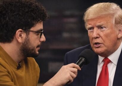 خلاقیت خنده‌دار امیرحسین قیاسی در مصاحبه با ترامپ حماسه آفرید/ فقط ببین چجوری اداشو درمیاره