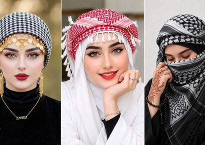 عکس پروفایل دخترونه با چفیه قرمز و مشکی